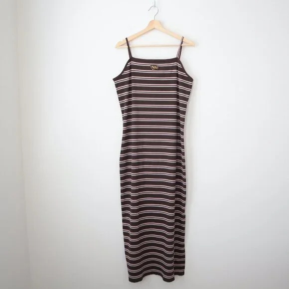 Nike Ribbed Square Neck Striped Maxi Dress | XL - Picture 2 of 7